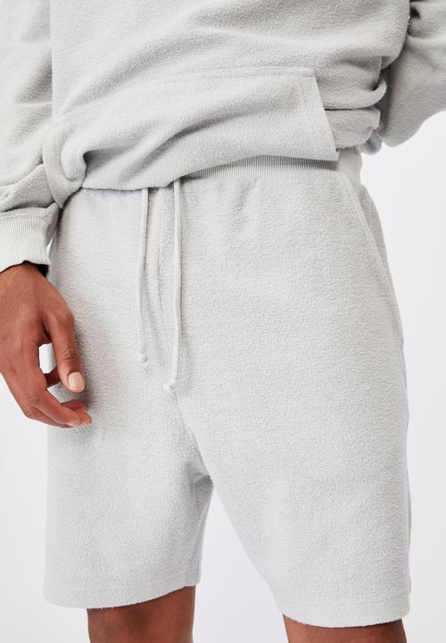 Factorie - Reverse fleece track short - washed grey