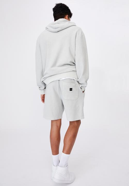 Factorie - Reverse fleece track short - washed grey