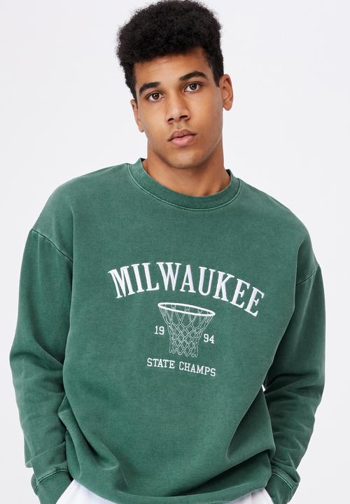 Factorie - Elite oversized crew - washed pine teal/milwaukee