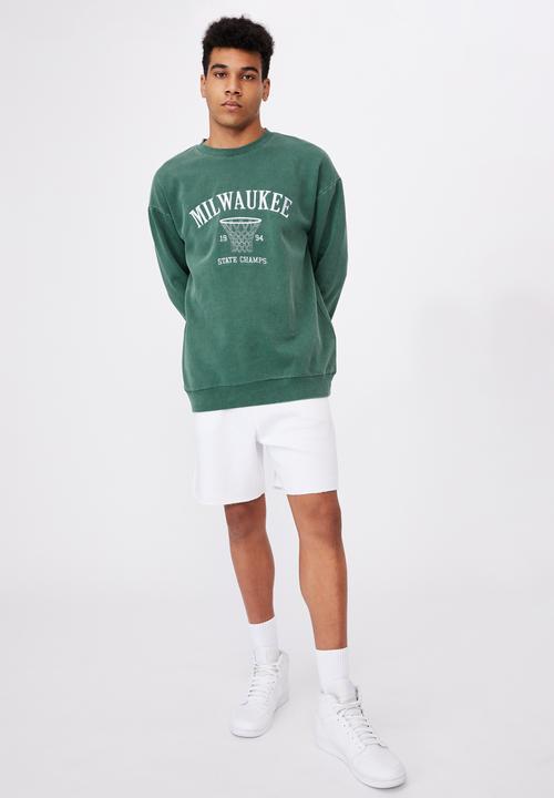 Factorie - Elite oversized crew - washed pine teal/milwaukee