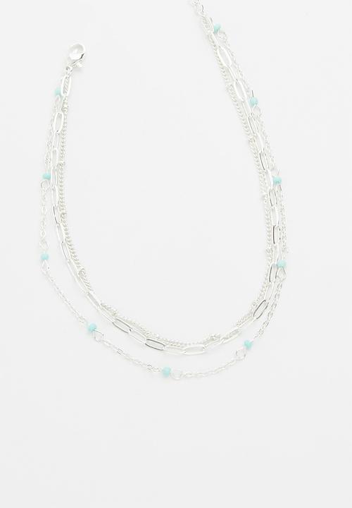 Rubi - Holiday layered anklet - silver