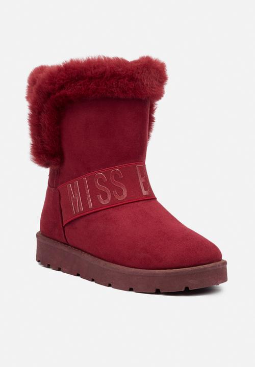 Miss Black - Rae slipper boot - burgundy