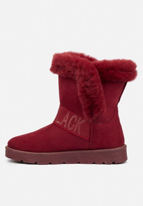 Miss Black - Rae slipper boot - burgundy