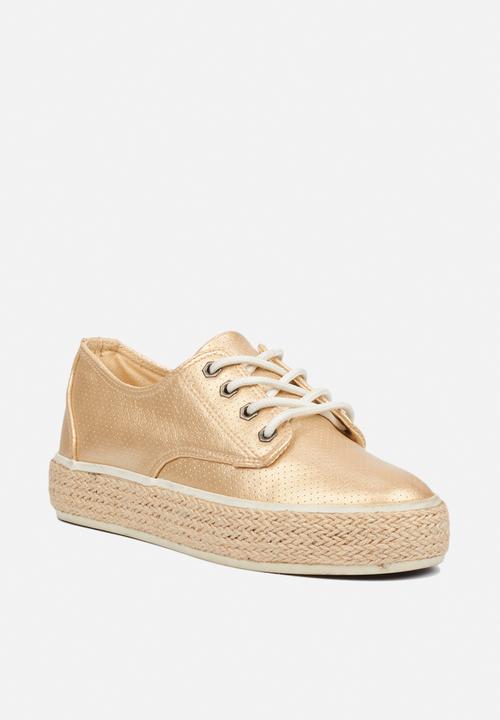 Miss Black - Regine espadrille sneaker - gold