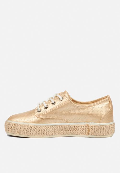 Miss Black - Regine espadrille sneaker - gold
