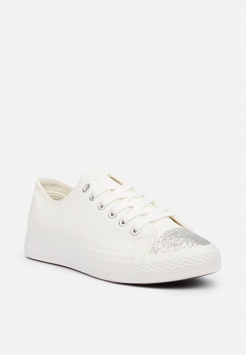 Miss Black - Baker 9 sneaker - silver & white 
