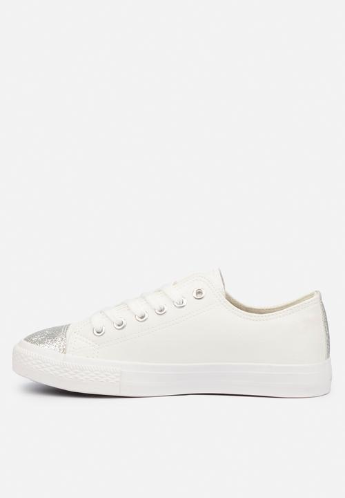 Miss Black - Baker 9 sneaker - silver & white 