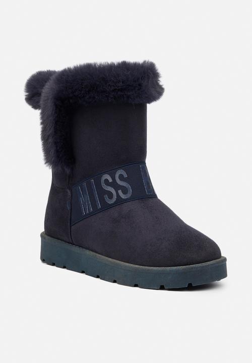 Miss Black - Rae slipper boot - navy