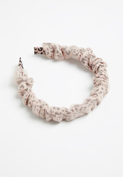 Superbalist - Ruffled leopard headband - pink & black
