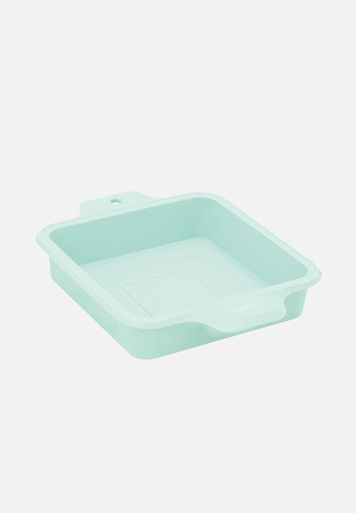 Silicone Square Cake Pan - Mint Blue