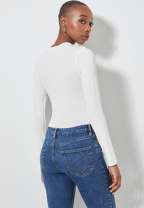 Superbalist - 2 Pack crew neck bodysuit - black & white
