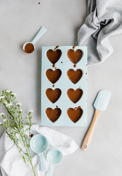 Kitchen Inspire - Silicone 8 Hole Heart Mould - Mint Blue