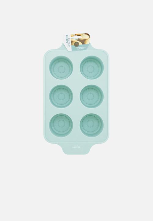 Kitchen Inspire - 6-cup silicone muffin pan - blue 