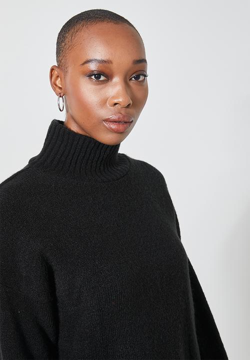 Superbalist - Soft touch funnel neck - black