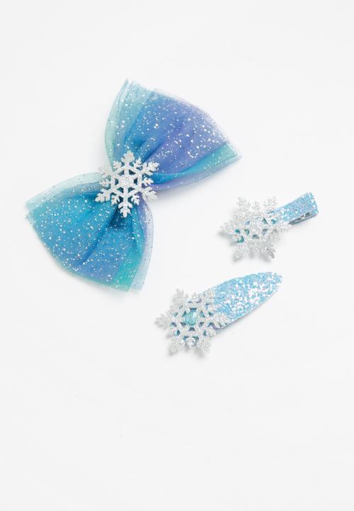Pop Candy - Glitter bow & clip set - blue