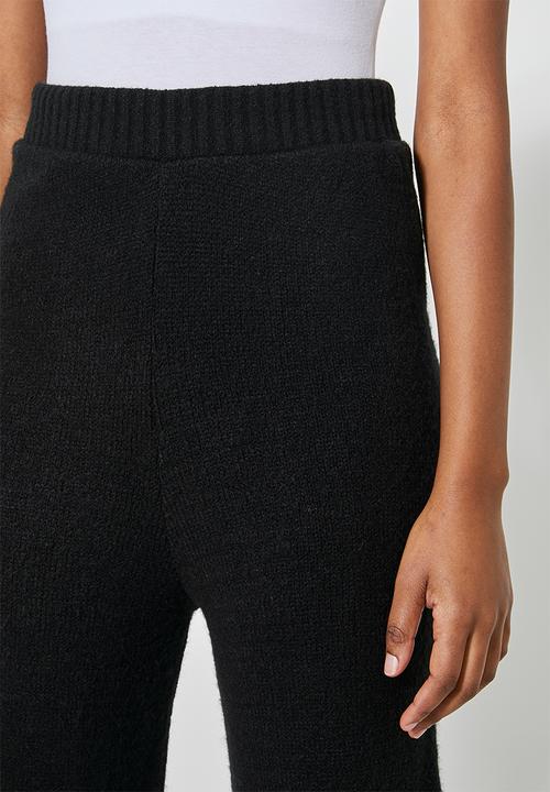Superbalist - Wide leg knitwear pants - black
