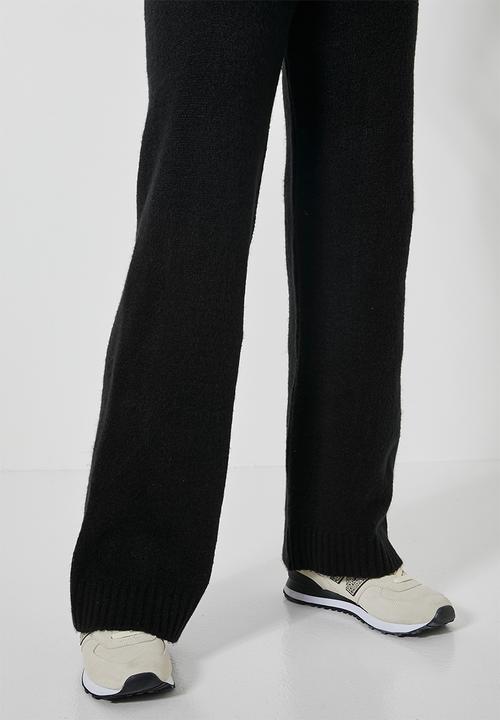 Superbalist - Wide leg knitwear pants - black
