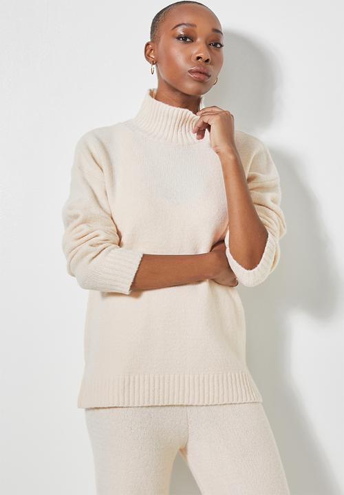 Superbalist - Soft touch funnel neck - oatmeal