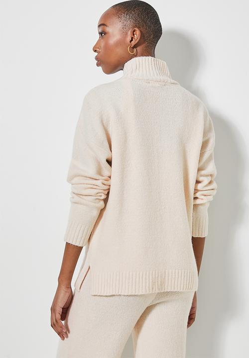 Superbalist - Soft touch funnel neck - oatmeal