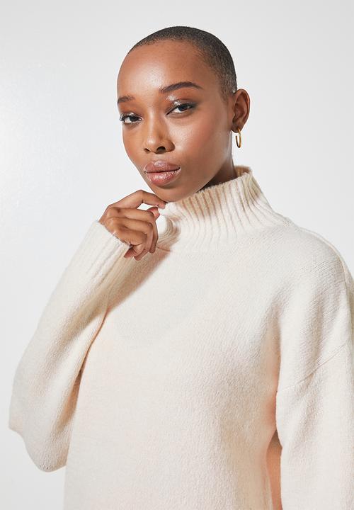 Superbalist - Soft touch funnel neck - oatmeal