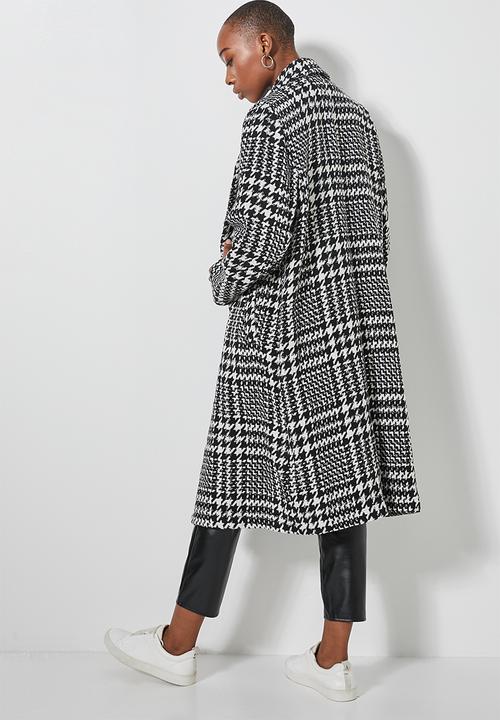 Superbalist - Boyfriend coat - white & black 
