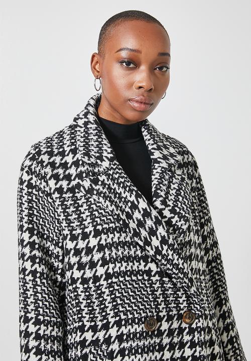 Superbalist - Boyfriend coat - white & black 
