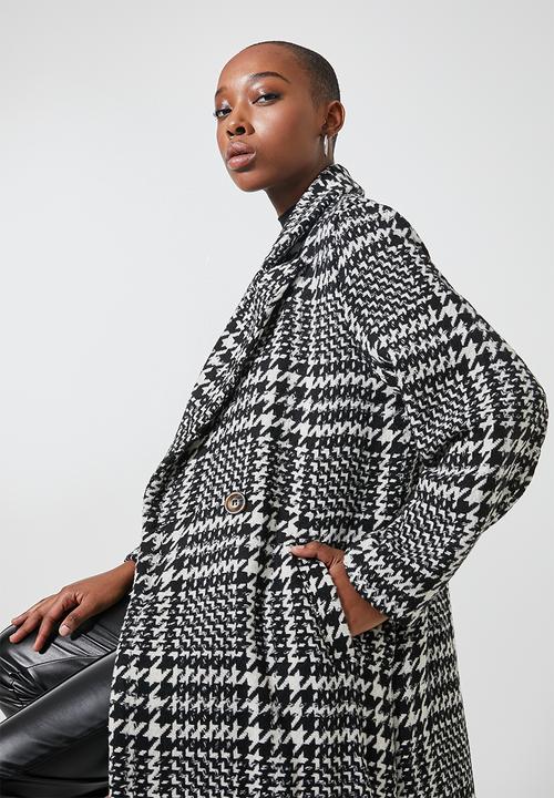 Superbalist - Boyfriend coat - white & black 