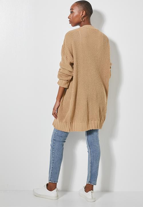 Superbalist - Chunky knit cardi - taupe