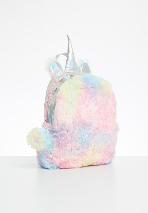 Pop Candy - Girls faux fur unicorn backpack - multi