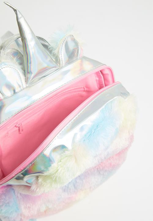 Pop Candy - Girls faux fur unicorn backpack - multi