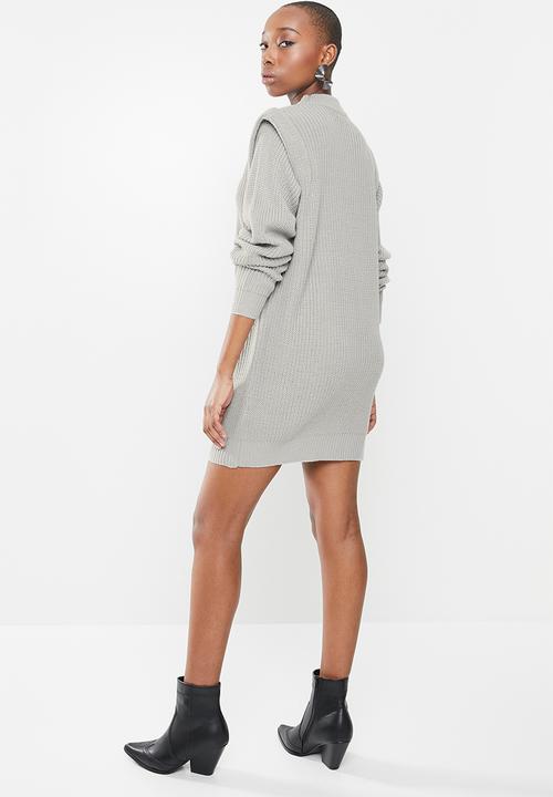 Missguided - Shoulder lip jumper dress - grey