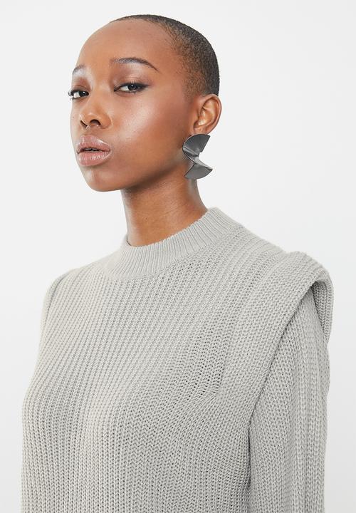 Missguided - Shoulder lip jumper dress - grey