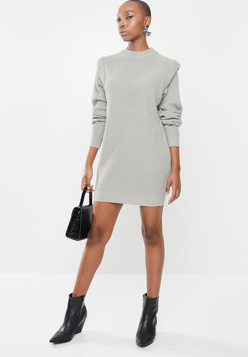 Missguided - Shoulder lip jumper dress - grey