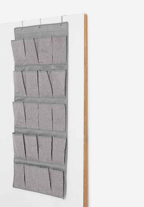 Sixth Floor - 20 pocket over door organizer - light grey