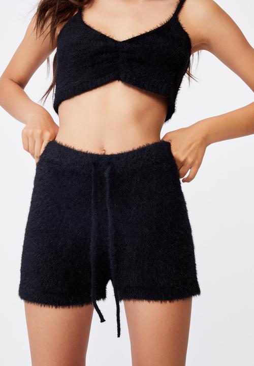 Factorie - Fluffy knit short - black