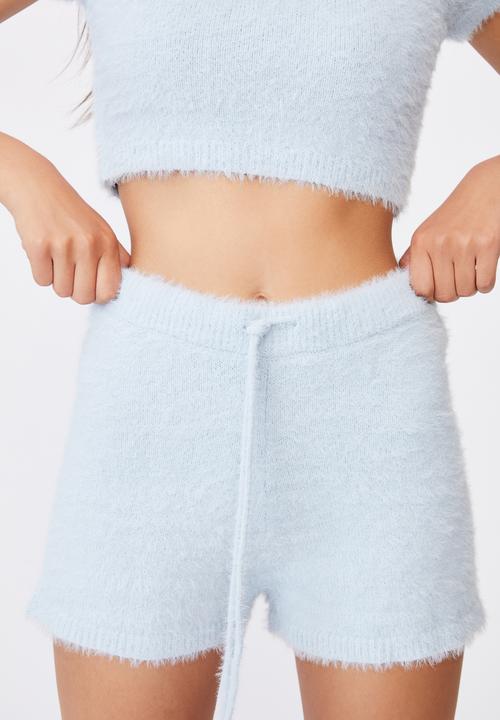 Factorie - Fluffy knit short - skyway blue