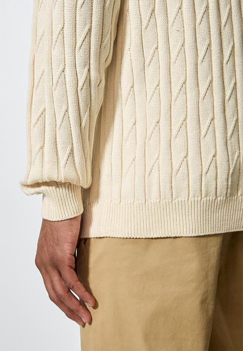 Superbalist - Regular fit cable knit jersey - neutral