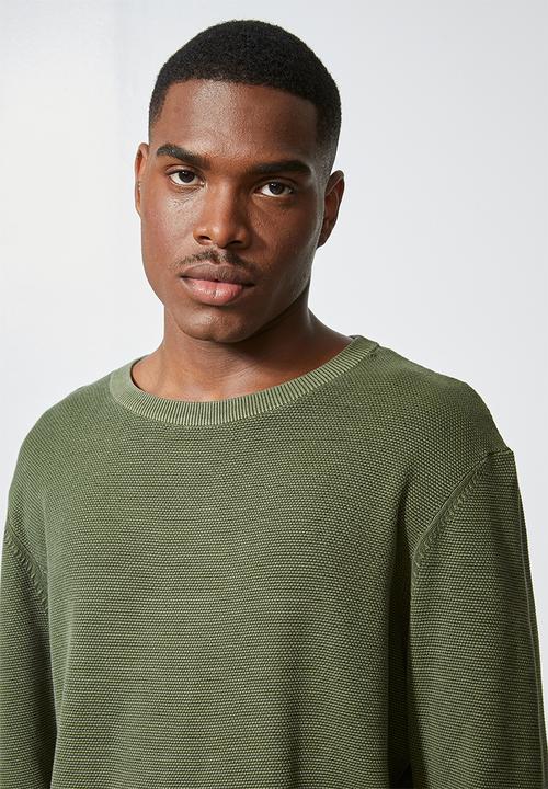 Superbalist - Pique crew neck knit - khaki green