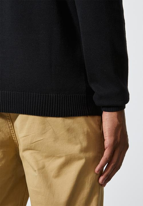 Superbalist - Slim fit high neck knit jersey - black