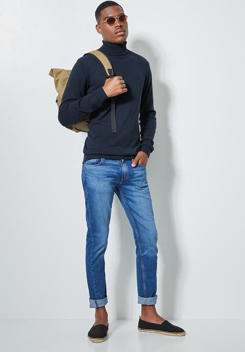 Superbalist - Basic roll neck slim fit knit - navy