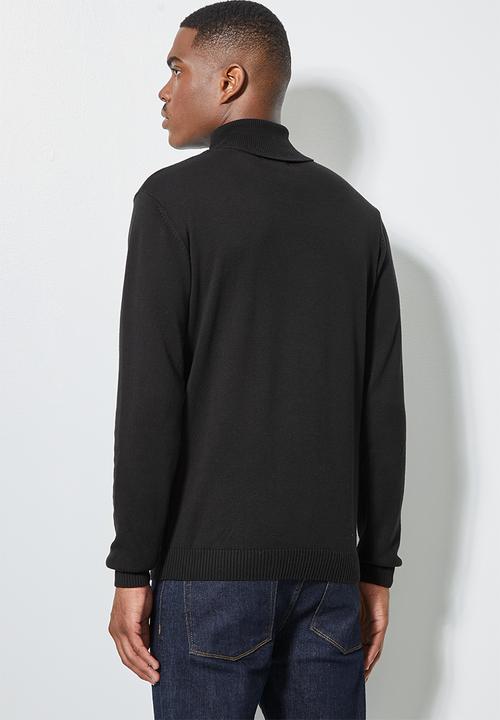 Superbalist - Basic roll neck slim fit knit - black