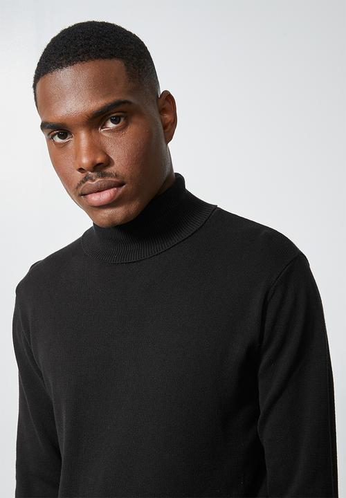 Superbalist - Basic roll neck slim fit knit - black