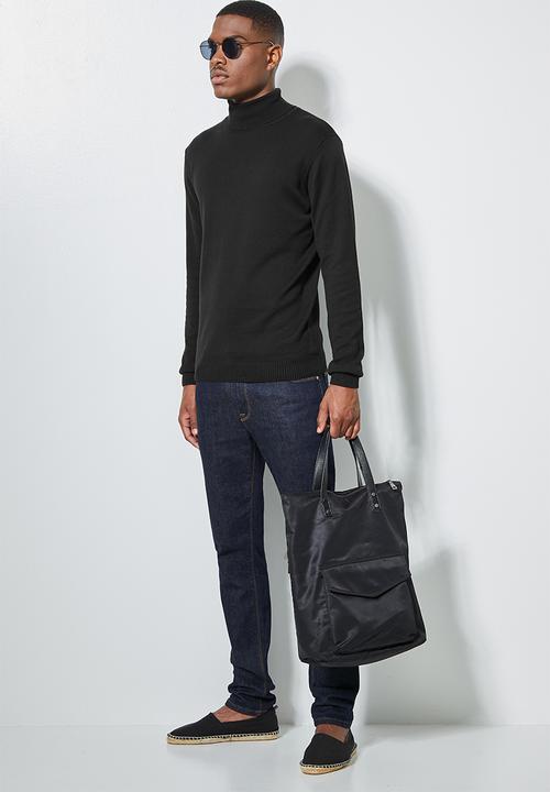 Superbalist - Basic roll neck slim fit knit - black