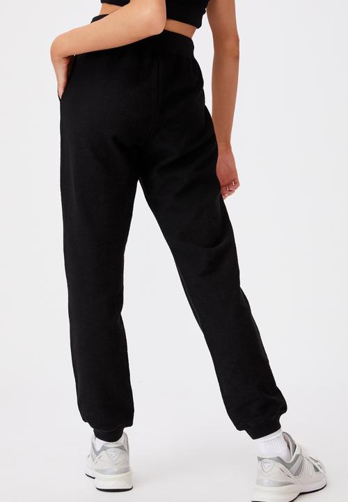 Factorie - Reverse french terry slim fit trackpants - black