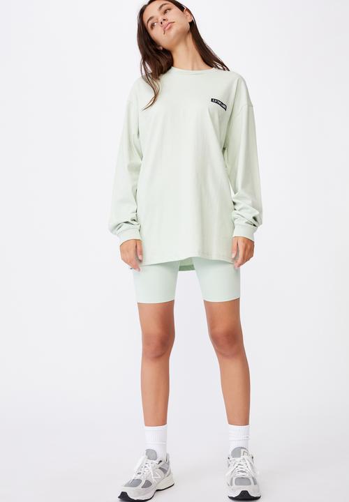 Factorie - Super oversized ls graphic tee - celadon