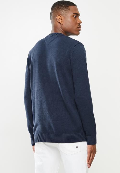 Tommy Hilfiger - Tommy Hilfiger Jeans  Texture Logo Knitwear  - navy