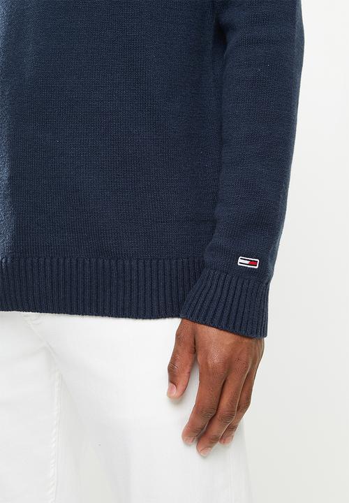 Tommy Hilfiger - Tommy Hilfiger Jeans  Texture Logo Knitwear  - navy