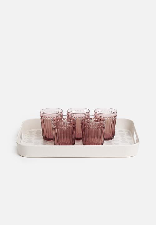 Excellent Houseware - Dot serving tray - grey & white