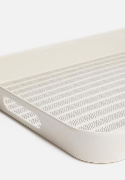 Excellent Houseware - Dash serving tray - grey & white