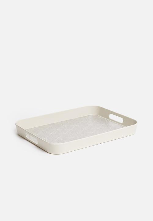 Excellent Houseware - Geo serving tray - grey & white